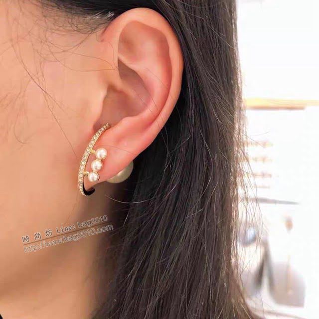 Dior飾品 迪奧經典熱銷款對版耳釘 施華洛珍珠耳環  zgd1000